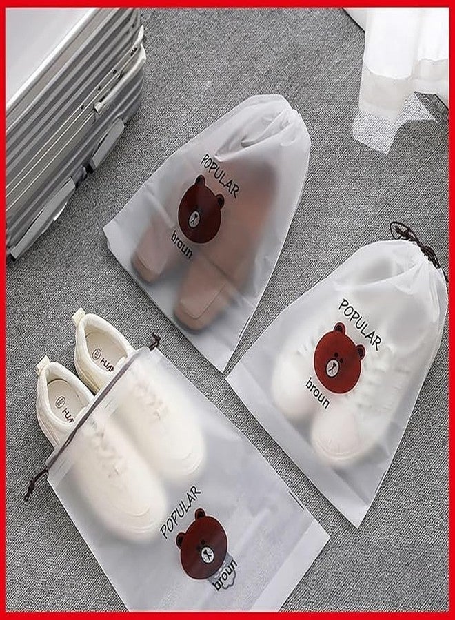 ARLICODECK Shoe Bag Cover for Shoe Storage Travel Organizer for Women and Men Dustproof Shoe Bags Pouches Travel in Keeping Bag Organized Travel Pouch Shoes Cover Bags (Bear) Pack of 10 - Image 2
